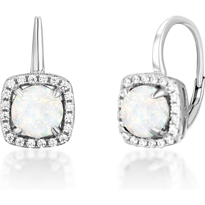 JVD Očarujúce strieborné náušnice so syntetickými opálmi 66587434