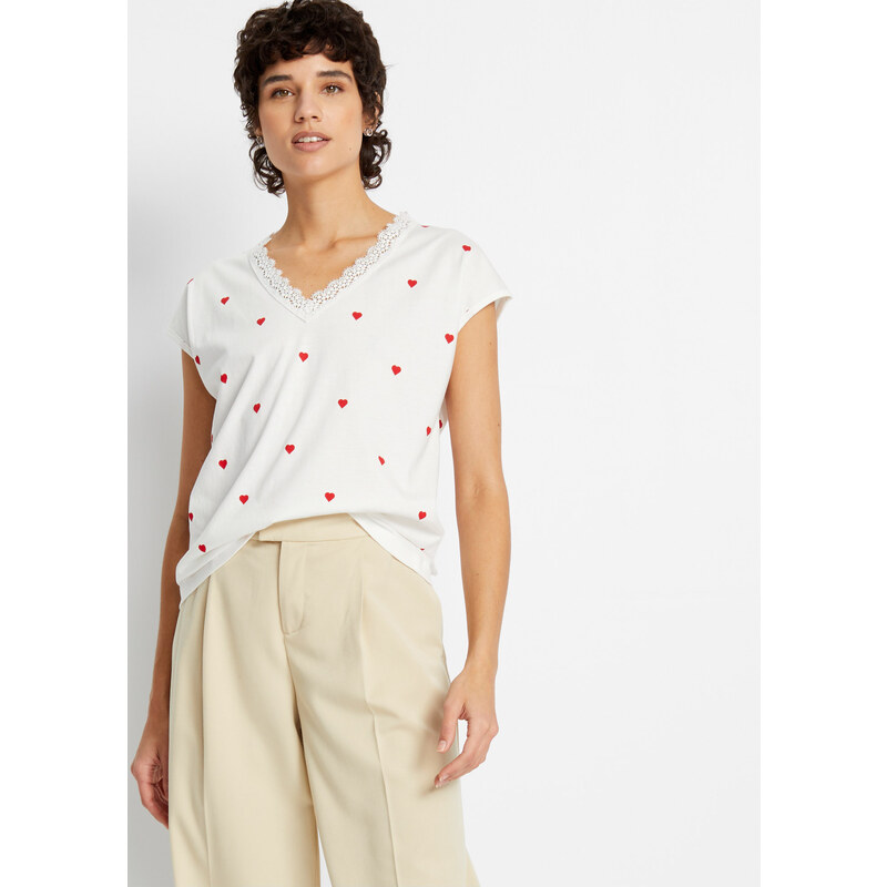 bonprix Tričko z čistej bavlny, farba biela 44961290