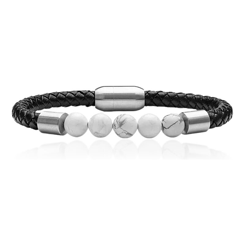 Sams Artisans Korálkový náramok Howlite & Leather INRM221 41532470