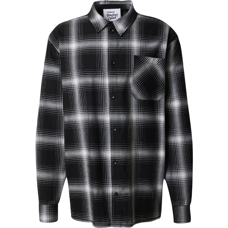 ABOUT YOU x Kingsley Coman Košeľa Nils čierna / biela 41617852