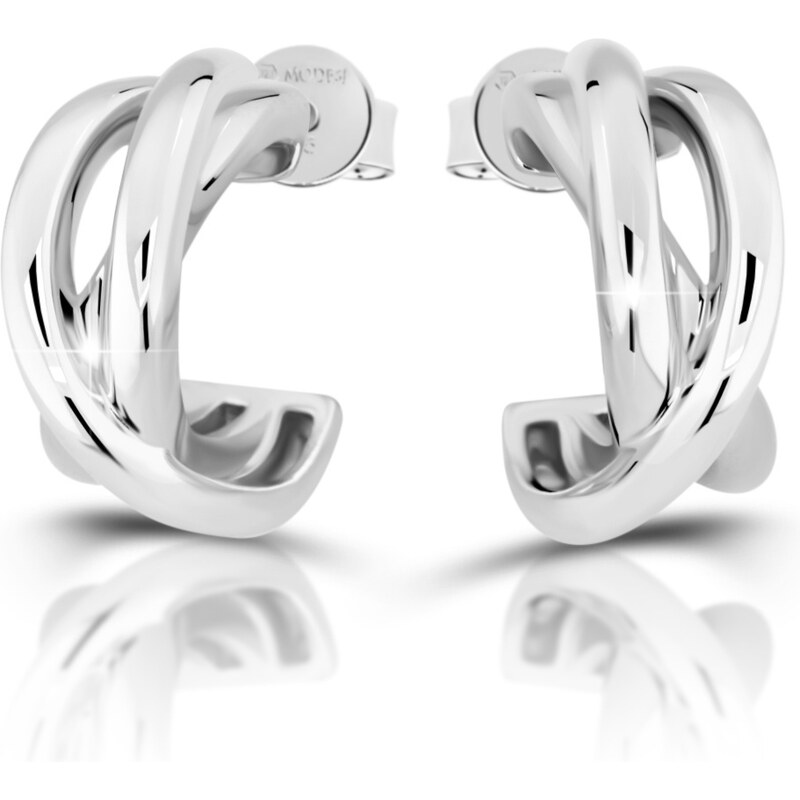 Modesi Elegantné strieborné náušnice kruhy M23094 67211128