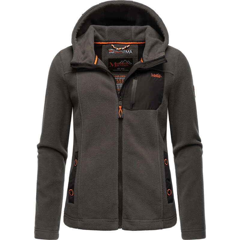 MARIKOO Flisová bunda Mount Iwaki antracitová / oranžová / čierna 63143342
