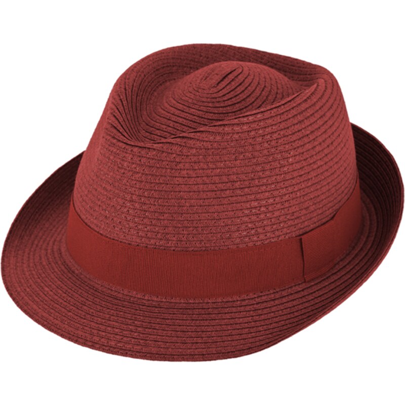 Fiebig - Headwear since 1903 Nekrčivý červený letný klobúk Trilby od Fiebig