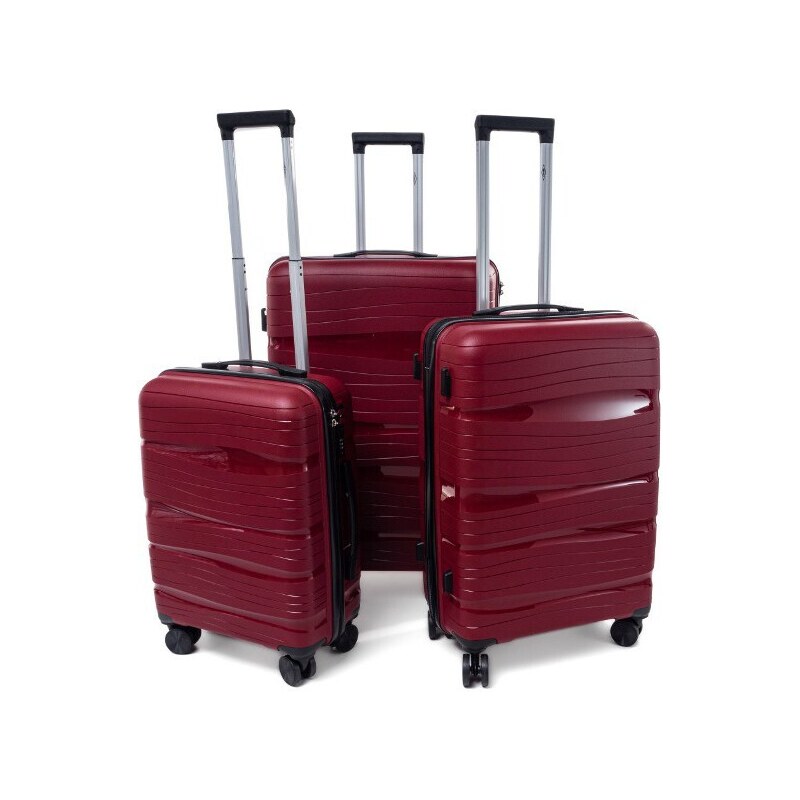 Rogal Tmavočervená sada 3 luxusných škrupinových kufrov Royal - veľ. M 41649380