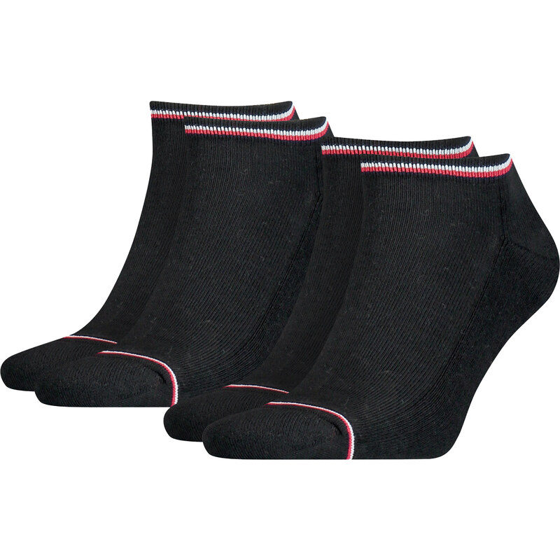 TOMMY HILFIGER - 2PACK Tommy original iconic čierne členkové ponožky 41651894