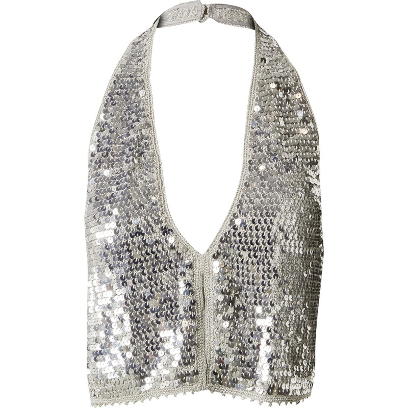 RÆRE by Lorena Rae Vyšívaný top sivá / striebornosivá 62052641