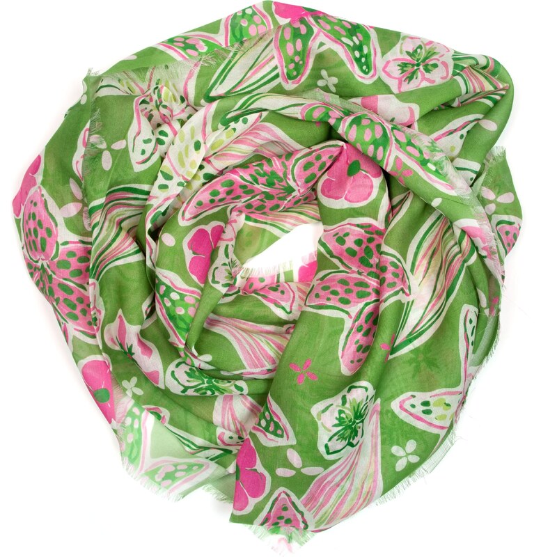 Blaire Dámska šatka Lissa s motívom kvetov zelená 64987409