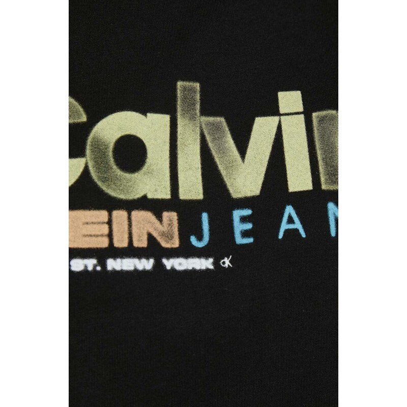 Bavlnený top Calvin Klein Jeans čierna farba,J20J221359