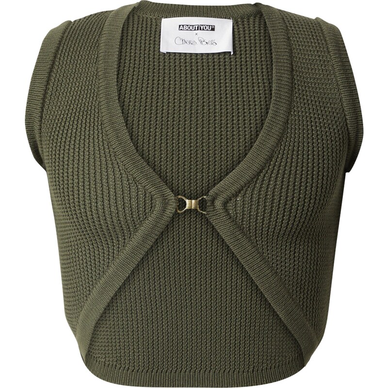 ABOUT YOU x Chiara Biasi Vyšívaný top Leona tmavozelená 63144057