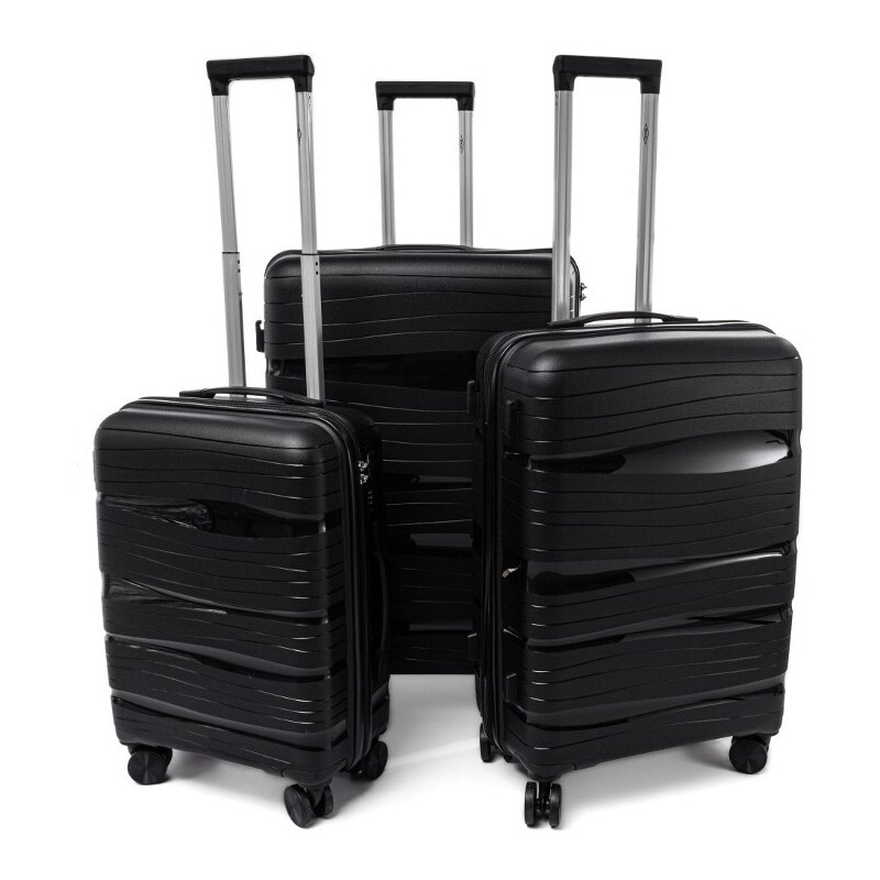 Rogal Čierna sada 3 luxusných škrupinových kufrov Royal - veľ. M, L, 41700643