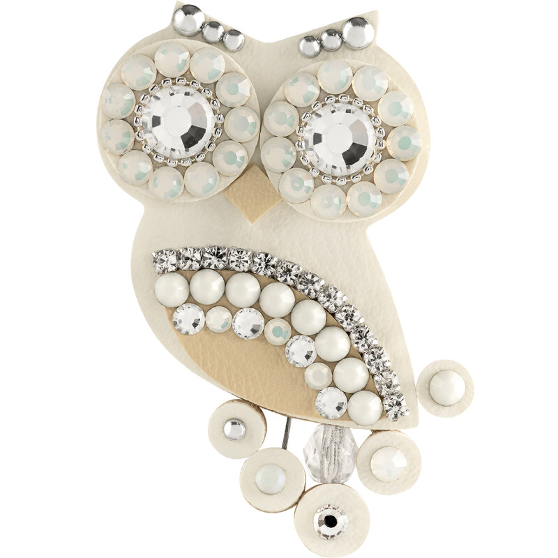 Sovičky Originálna biela sovia brošňa 66595869