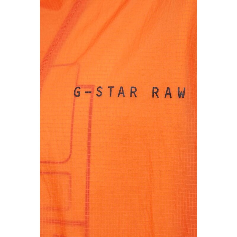 Bunda G-Star Raw pánska, oranžová farba, prechodná, oversize