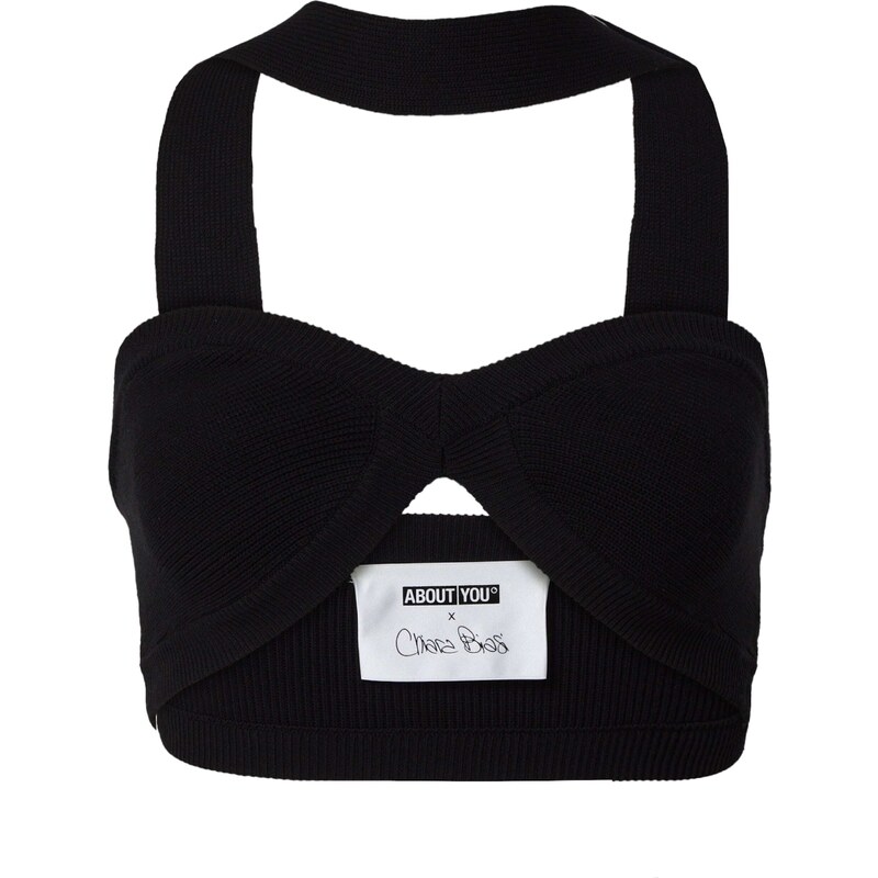 ABOUT YOU x Chiara Biasi Vyšívaný top Rosalia čierna 54249057