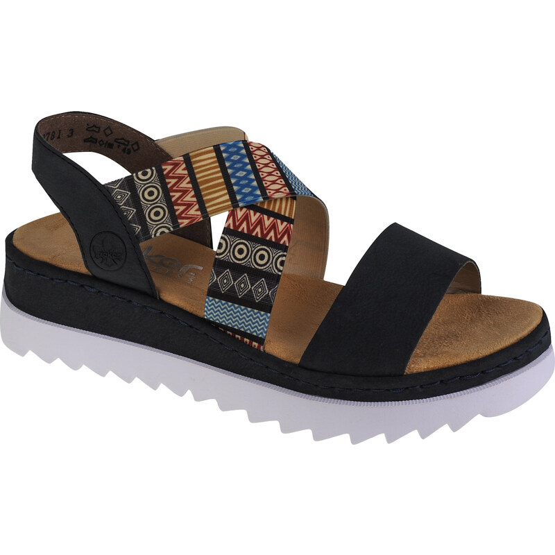 Čierne etno dámske sandále Rieker Sandals V44G8-14 65151826