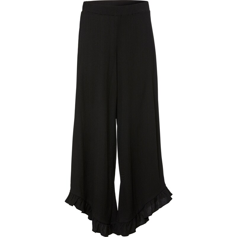 bonprix Nohavice bez zapínania zo štruktúrovaného krepu, farba čierna 50102179