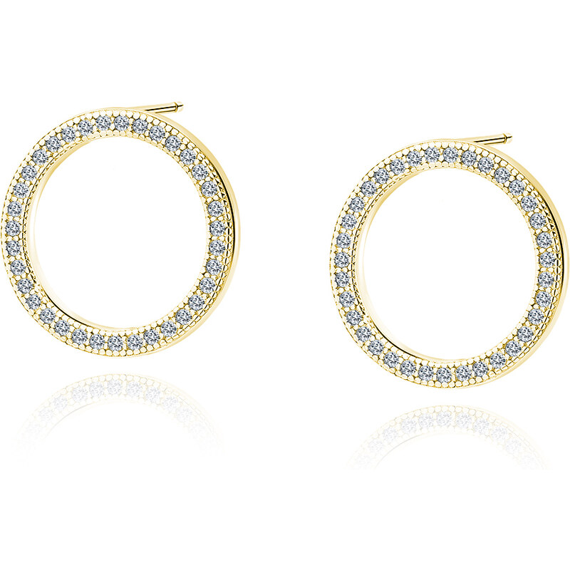 Olivie Strieborné náušnice VEĽKÝ KRUH GOLD so zirkónmi 7440 42005151