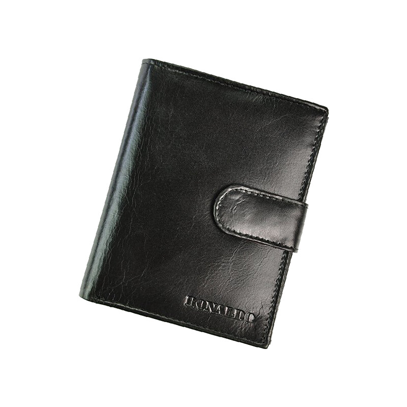 Ronaldo Kožená čierna pánska peňaženka so zápinkou v krabičke 43587599