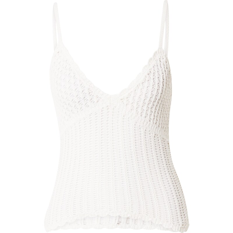 LENI KLUM x ABOUT YOU Vyšívaný top Liv šedobiela 54249198