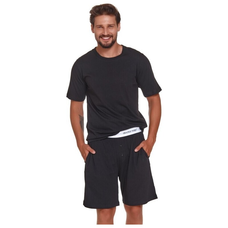 DOCTOR NAP Čierne krátke pánske pyžamo 42055258
