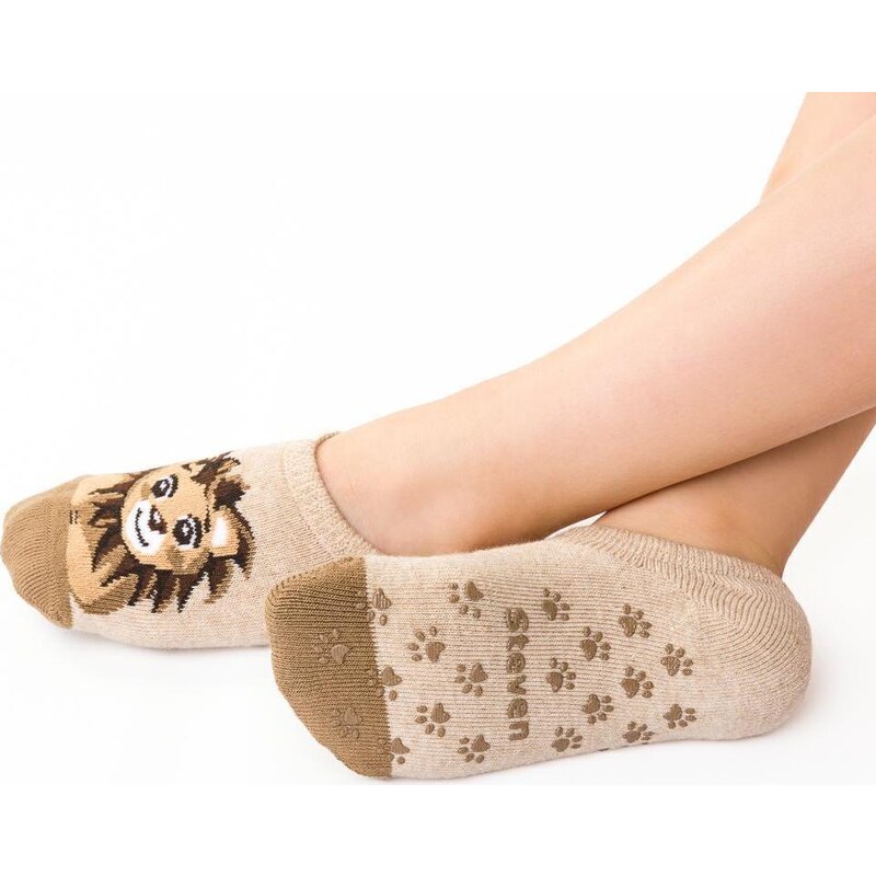 STEVEN Béžové členkové protišmykové ponožky pre deti Art.134 ZJ013, 42066543