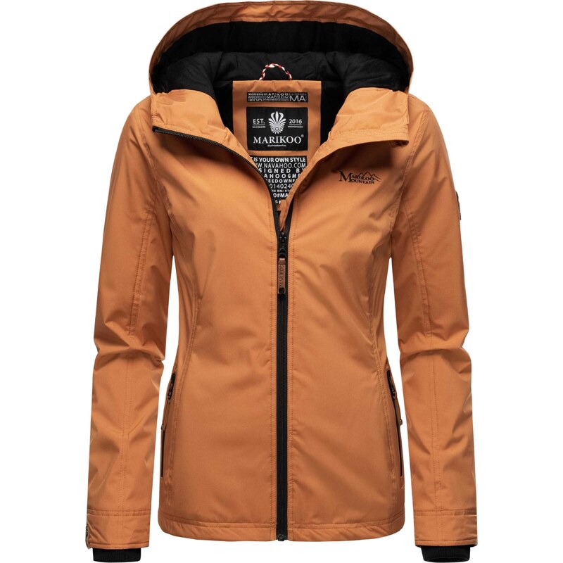 MARIKOO Prechodná bunda Brombeere svetlohnedá / čierna 54246645