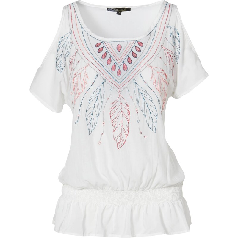 KOROSHI Blúzka tmavozelená / červená / biela 54247118