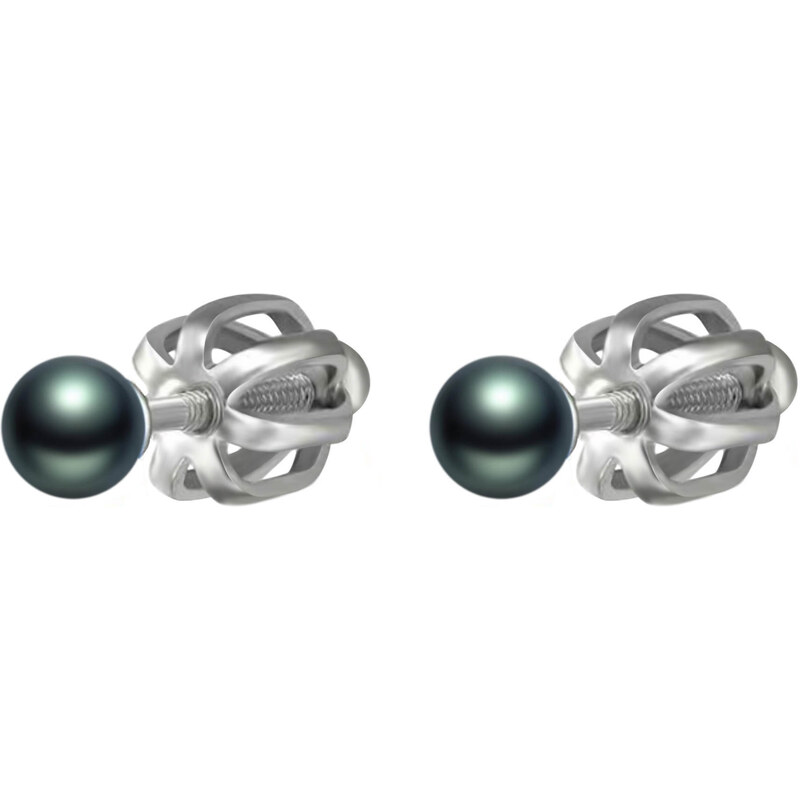 Olivie Strieborné 4mm náušnice TAHITI 7295 43860279