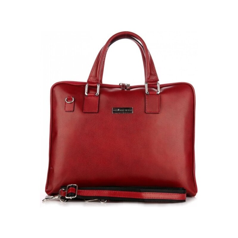 Kožené kabelka aktovka Vittoria Gotti červená V971 66205719