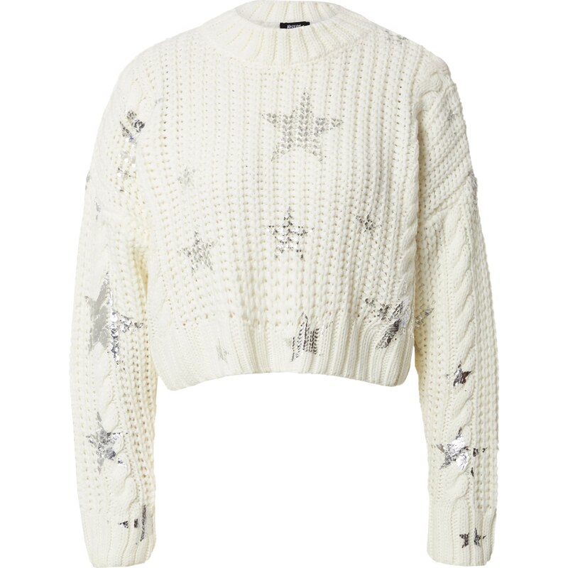 Nasty Gal Sveter slonová kosť / strieborná 58464060