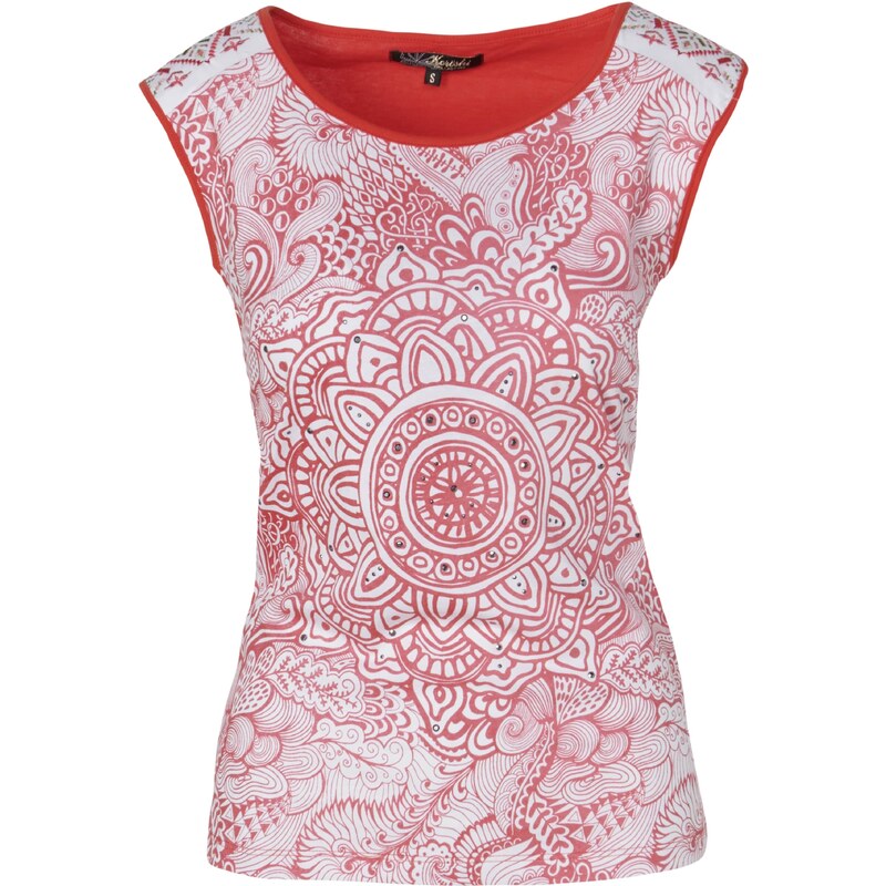 KOROSHI Tričko koralová / šedobiela 54246941