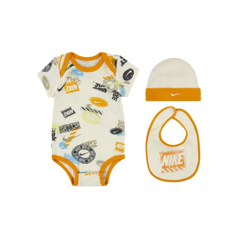 Nike wild air hat, bodysuit & bib 3-piece set MILK 42117376