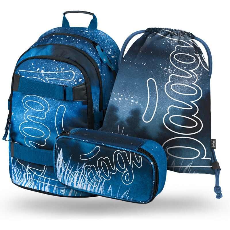 BAAGL SET 3 Skate Steel: batoh, peračník, vrecúško 63409849