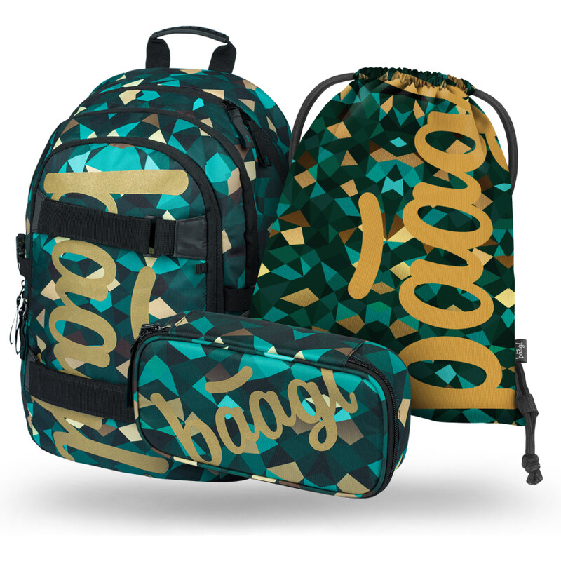 BAAGL SET 3 Skate Polygon: batoh, peračník, vrecúško 63410035