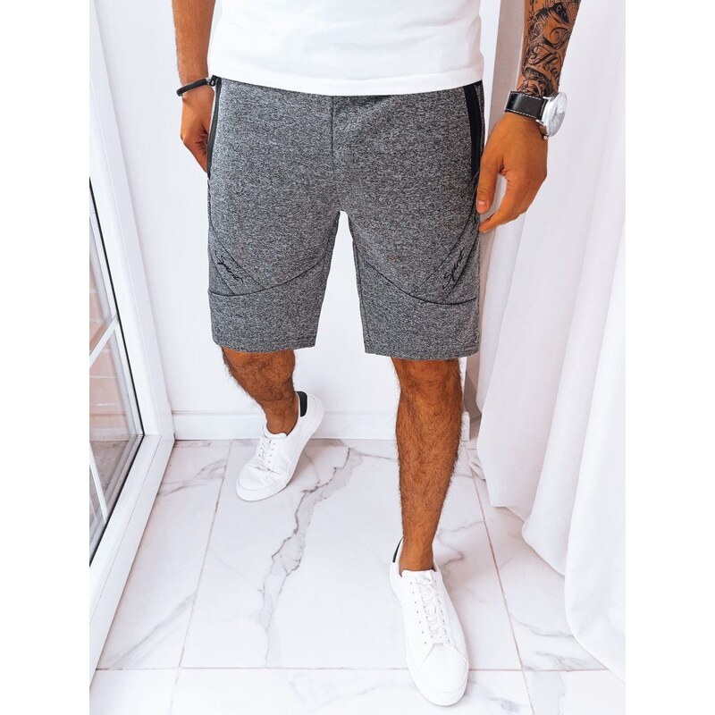 Buďchlap Jedinečné grafitové melírované pánske kraťasy 42126869