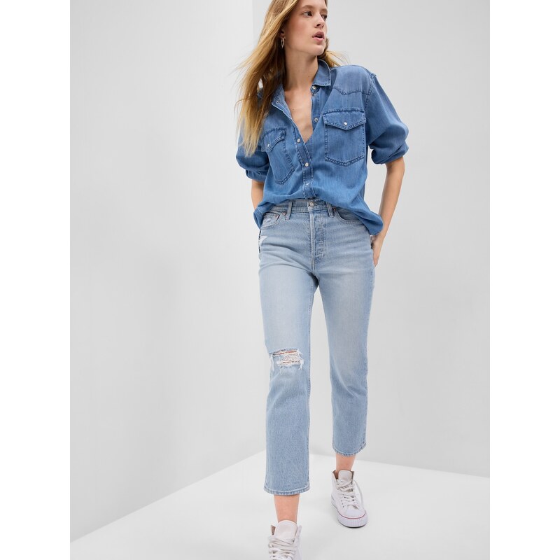 Svetlomodré dámske straight fit rifle GAP 50513291