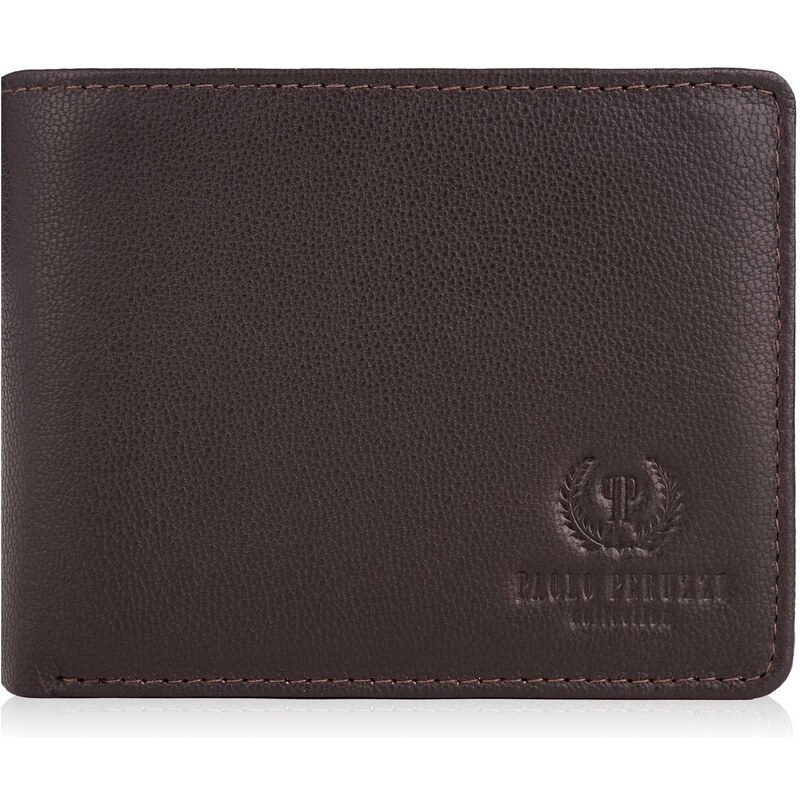 PAOLO PERUZZI Kožená pánska peňaženka RFID T-79-BR | hnedá T-79-BR 42131637