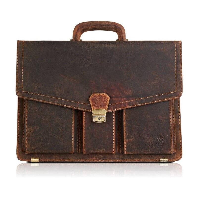 Kožená pánská taška/aktovka Paolo Peruzzi T-80 Vintage 42153619