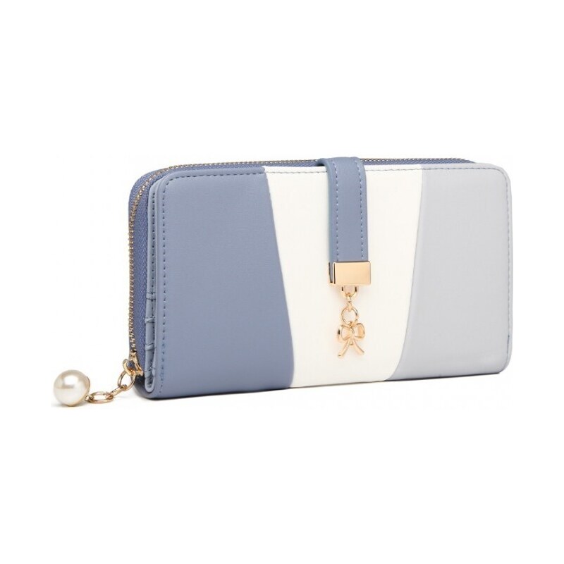 Miss LULU Trojfarebná dámska peňaženka - azúr 42150732