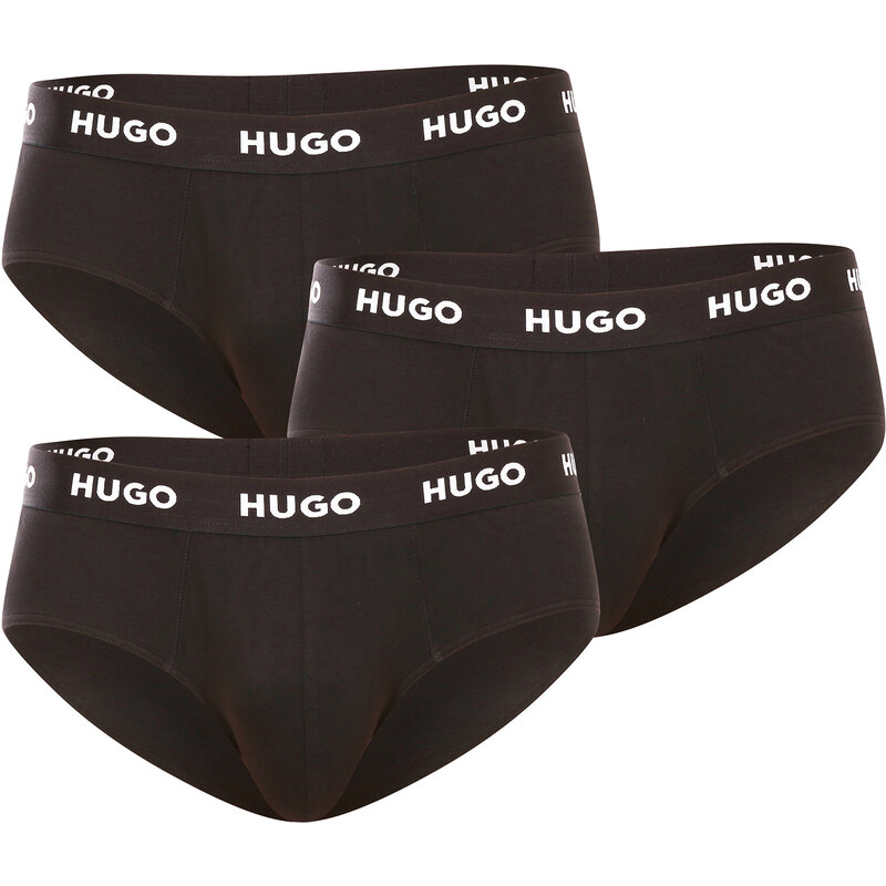3PACK pánske slipy HUGO čierné (50469763 001) 41366764
