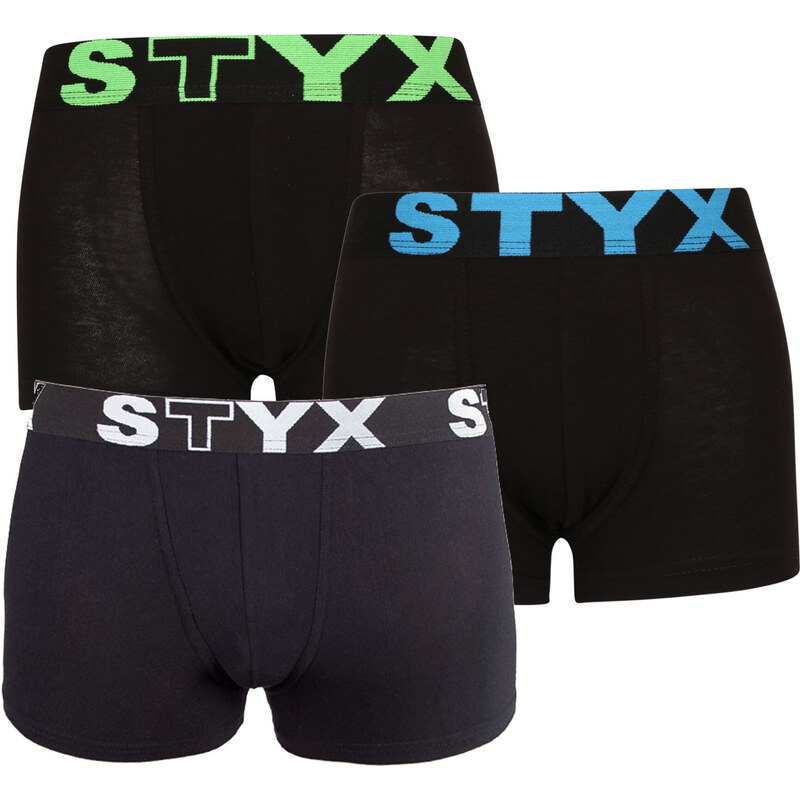 3PACK detské boxerky Styx športová guma čierne (3GJ96012) 6-8 let 66060812