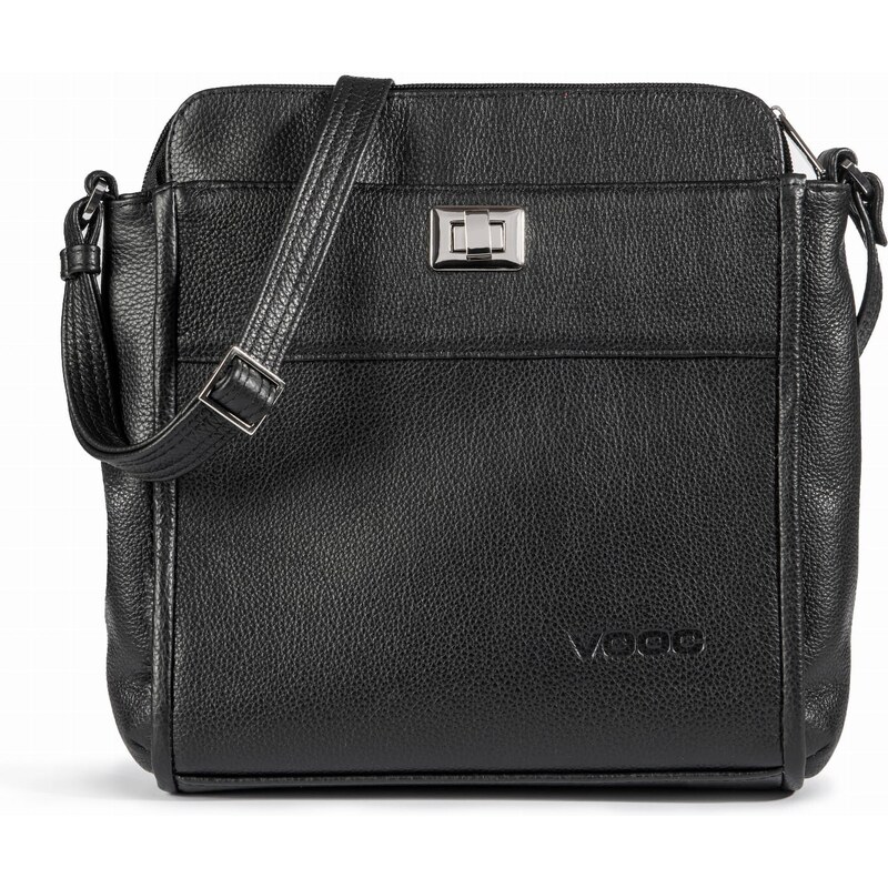 VOOC Kožená crossbody kabelka EP22 | čierna 393 42159005