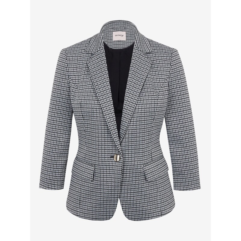 Orsay White and Black Checkered Jacket - Ladies