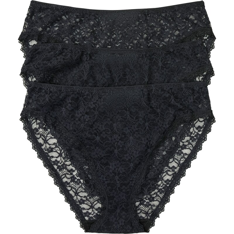 bonprix Maxi nohavičky, High-Leg (3 ks) z recyklovanej čipky, farba 44948845
