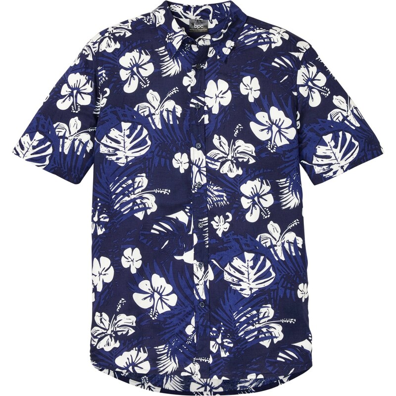 bonprix Košeľa s krátkym rukávom z viskózy, farba modrá 46551795