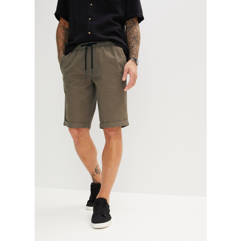 bonprix Voľné bermudy, z čistej bavlny, Regular Fit, farba zelená 44917536