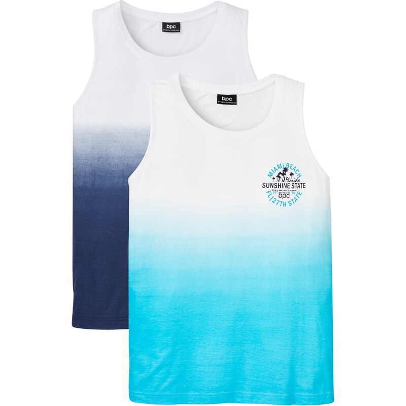 bonprix Tielko z čistej bavlny (2 ks v balení), farba modrá 52158068