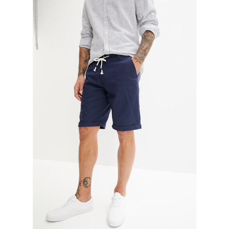bonprix Bermudy Regular Fit, so vzdušným plátnom, farba modrá 44983095