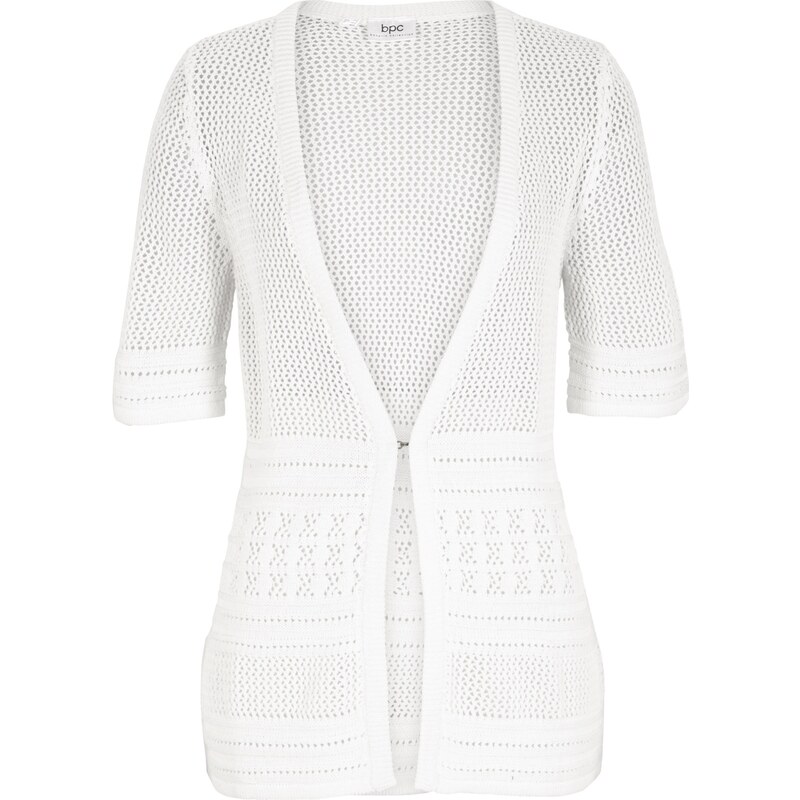 bonprix Ažúrový pletený sveter, farba biela 44892317