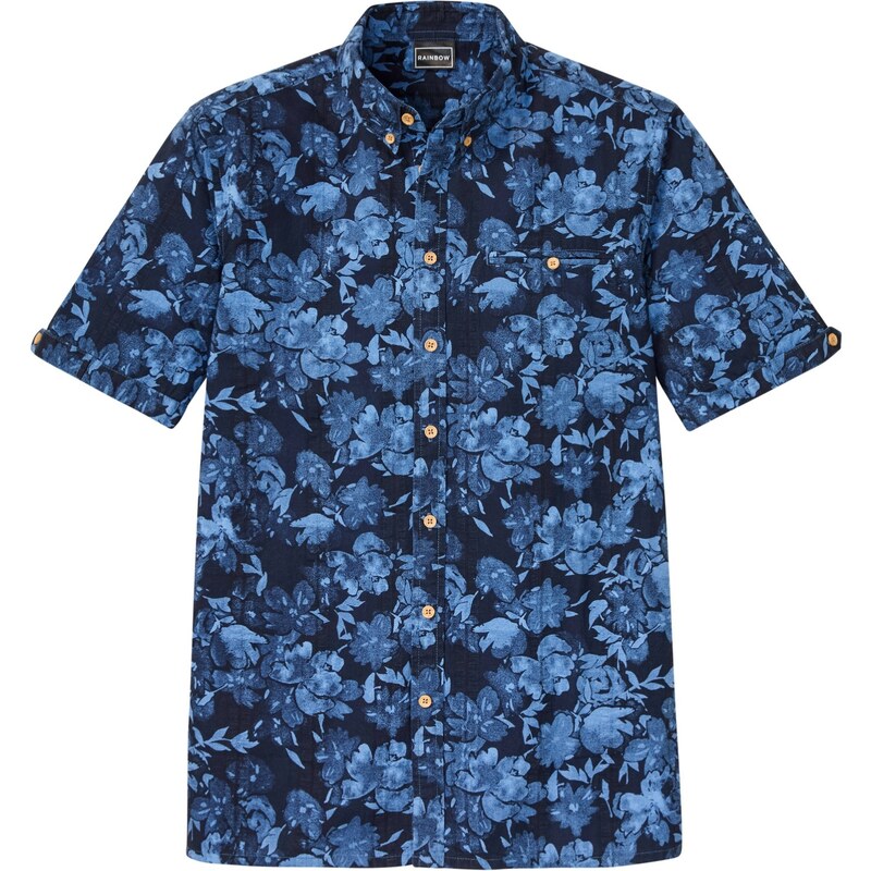 bonprix Košeľa s krátkym rukávom, seesucker, farba modrá 45052249