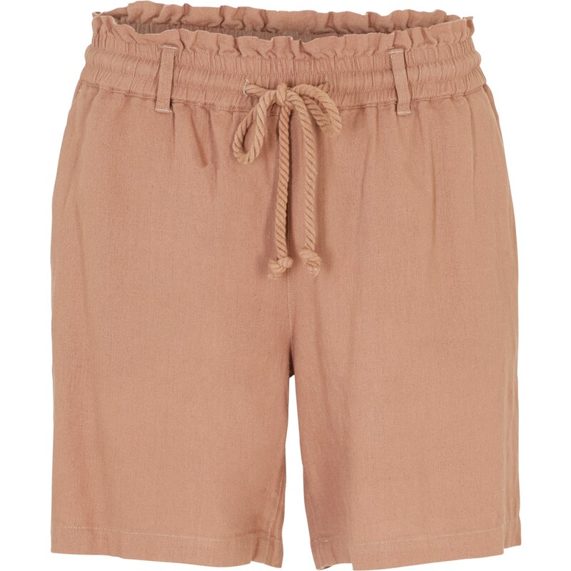 bonprix Plátené šortky paperbag, farba hnedá 45053669